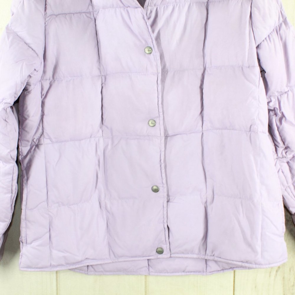 LL Bean Light Purple Goose Down Full Zip Puffer Winter Jacket Size M - Picture 3 of 9